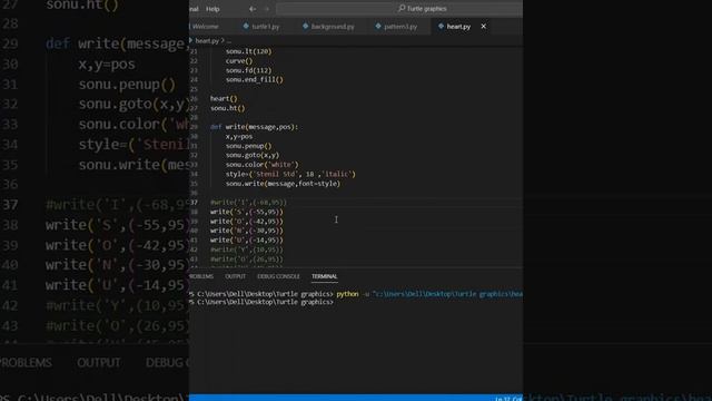 Make a heart and print Any name using python programming смотреть онлайн