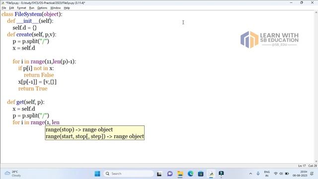 SYBSC-CS OS Practical 10 || Design a File System || Python Programming смотреть онлайн