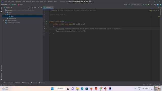Java Example 1: How to print an integer entered by an user смотреть онлайн