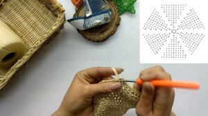 Шляпа Канотье из рафии крючком. ? Мастер класс + схема [ENG SUBS]