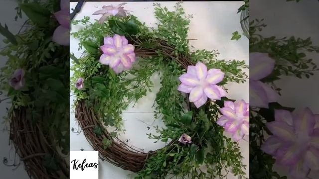 Lavender Clematis Wreath