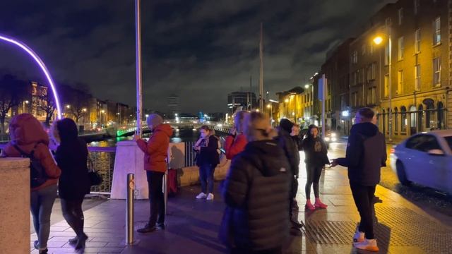 Dublin Ireland Christmas Light Walking Tour 2021 4k HDR