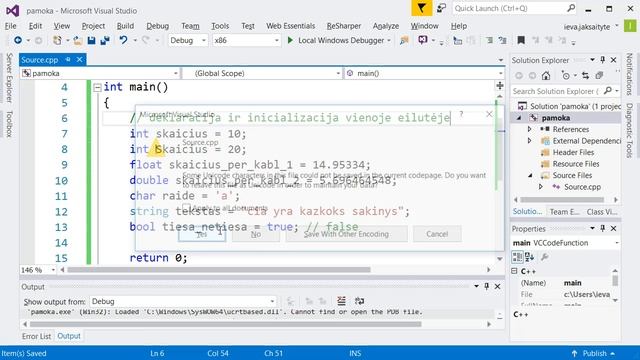 Programavimas C++ 11 #5 - Kintamieji (1) смотреть онлайн