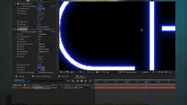 After Effects: LEUCHTSCHRIFT - Glow-Effekt - Neonlicht - Strahlen - Tutorial - Deutsch