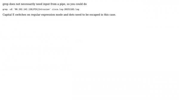Unix & Linux: Excluding multiple patterns with one grep command (4 Solutions!!)