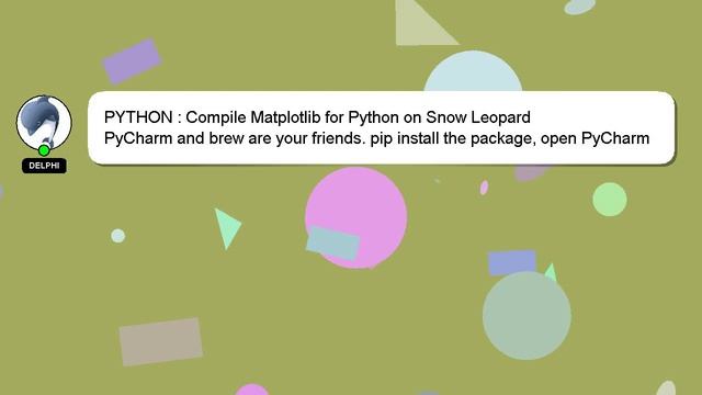 PYTHON : Compile Matplotlib for Python on Snow Leopard смотреть онлайн