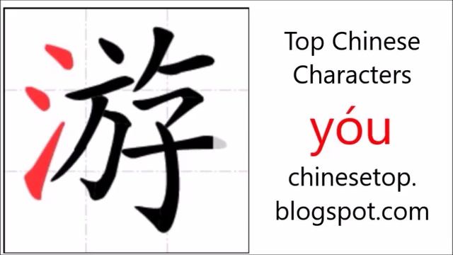 Chinese Character 游泳 (yóuyǒng, Swim)