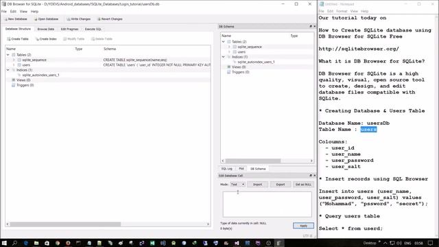 How to Create SQLite database using (DB Browser for SQLite) 1-3 смотреть онлайн