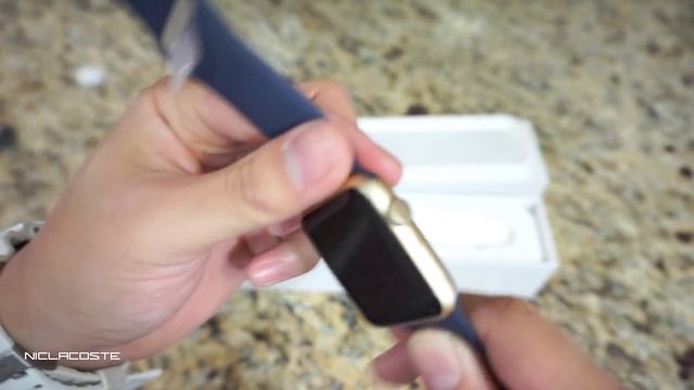 Apple Watch Sport Series 1 Unboxing (42mm Gold/Midnight Blue) New 2015 смотреть онлайн