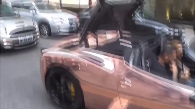 Rose Gold Ferrari 458 Spyder with Armytrix Cat-Back Titanium Exhaust spotted in London смотреть онлайн