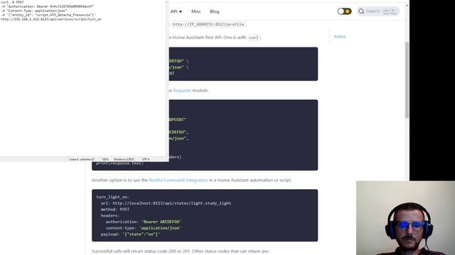 Home Assistant API CURL mandar comandos смотреть онлайн