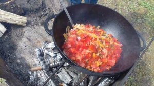 ✅ лагман в казане классический/ лагман на костре в казане/ лагман с курицей и овощами