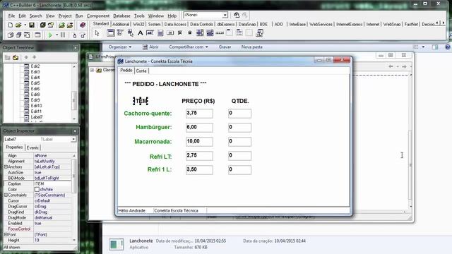 C++ Builder 6 - Exemplo: Lanchonete (Parte I) смотреть онлайн