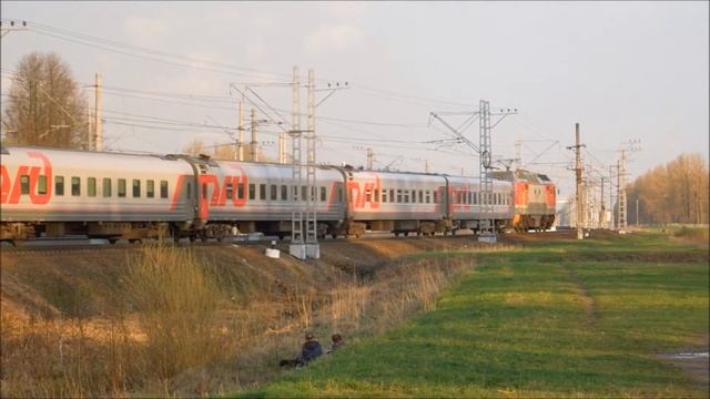 ЭП2К-270 с поездом 109А Санкт-Петербург —  Астрахань. Перегон Колпино — Саблино.