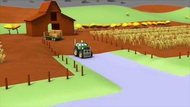 Troy The Train against The Giant Flood in Train Town | Cars & Trucks construction cartoon смотреть онлайн