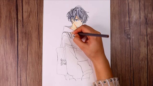 How to Draw a Cute Anime Boy Step by Step | Colored Pencils Drawing смотреть онлайн