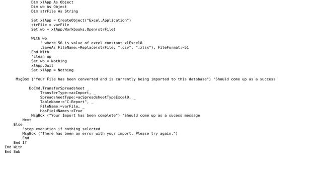 Microsoft Access VBA import .xlsx file issues: "external Table not in the expected format" смотреть онлайн