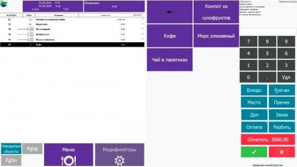 Работа с кассой R-Keeper. Реализация системы "шведский стол"