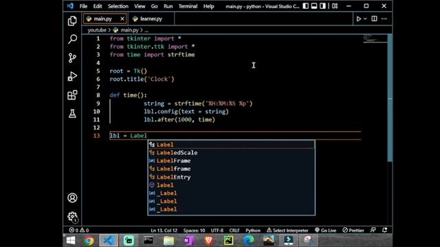Create a Clock in python смотреть онлайн