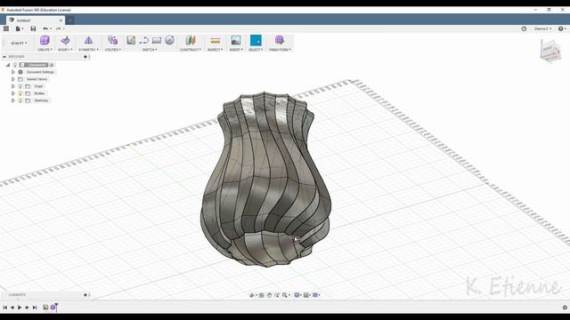 Fusion 360 - Vase смотреть онлайн