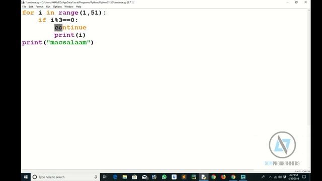 #13 BREAK,CONTINUE & PASS IN PYTHON (AF SOMALI) смотреть онлайн
