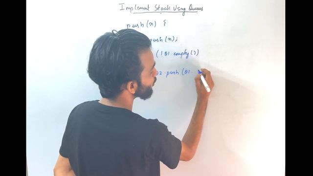 Stack Implementation using a Single Queue смотреть онлайн