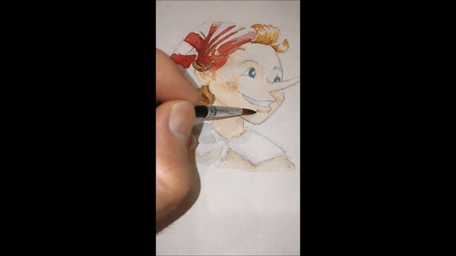 Рисую Буратино/акварельный мини скетч/#sketch #drawing #pinocchio смотреть онлайн