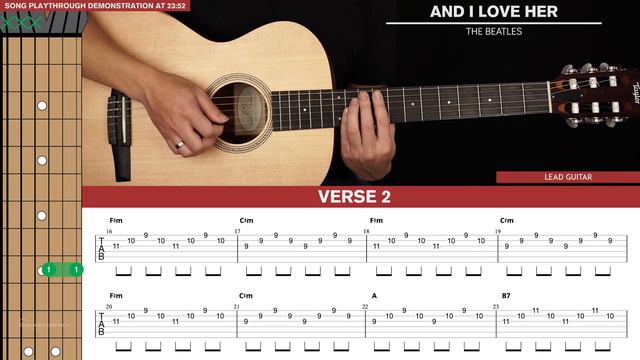 And I Love Her Guitar Tutorial The Beatles Guitar Lesson |Chords + Lead Guitar| смотреть онлайн