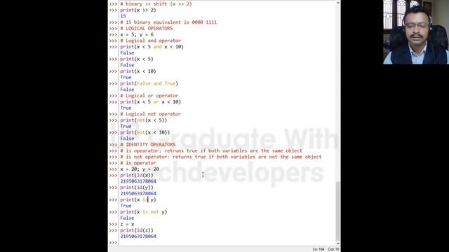 PythonForEngineers12: Identity and Membership Operators-Python | ಐಡೆಂಟಿಟಿ Operators ಇನ್ Python| смотреть онлайн