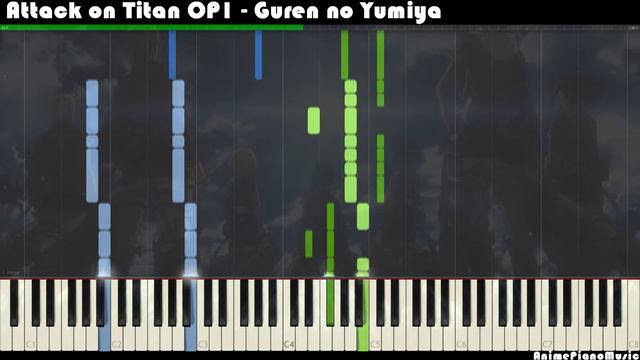Attack on Titan OP1 - Guren no Yumiya [Normal] (Midi/Sheet Music) Piano Tutorial смотреть онлайн