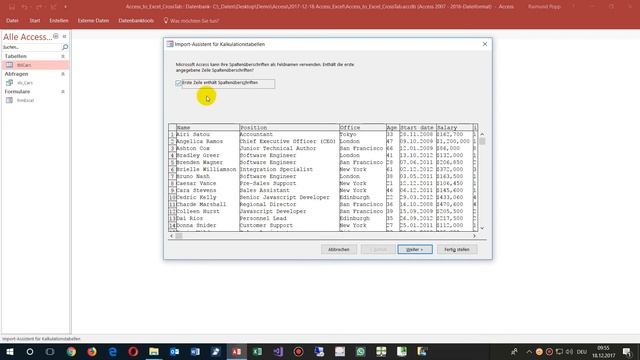 MS Access Import Excel Tabellen смотреть онлайн