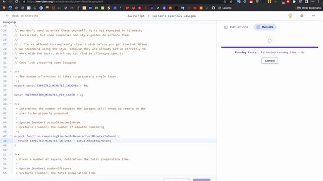 Luciana's Luscious Lasagna - Javascript on Exercism (basic) смотреть онлайн