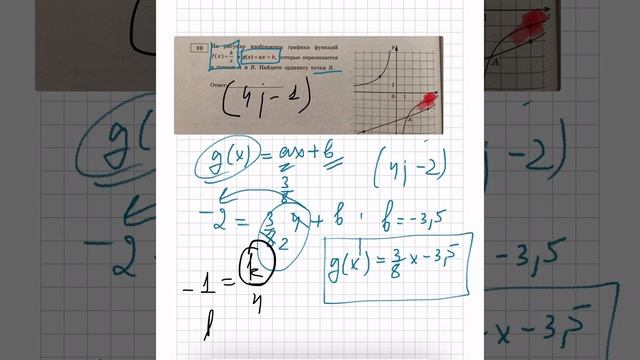 Ордината точки пересечения графиков линейной функции и функции обратной пропорциональности смотреть онлайн