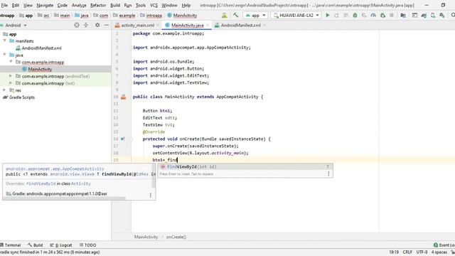 Android Button OnClick event and EditText value get and Set to TextView смотреть онлайн