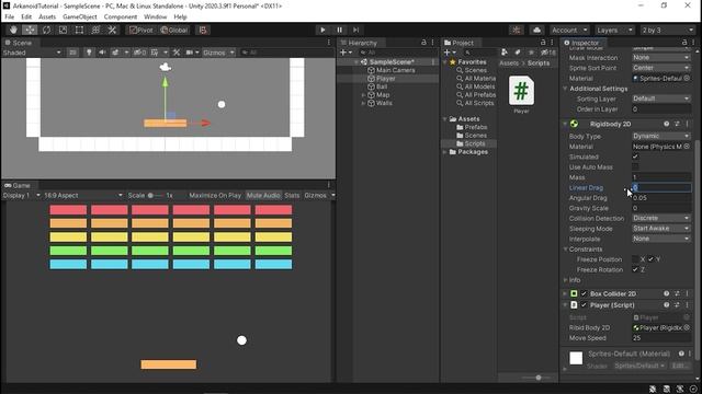 Como CREAR ARKANOID/BREAKOUT en UNITY Tutorial!?? ? ? ? ?/Movimiento del Jugador/3-capitulo смотреть онлайн