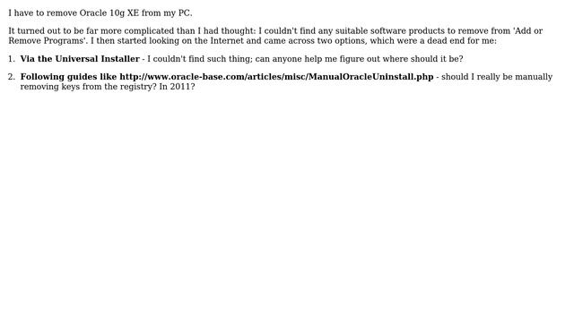 How to remove Oracle 10g from Windows 7? смотреть онлайн