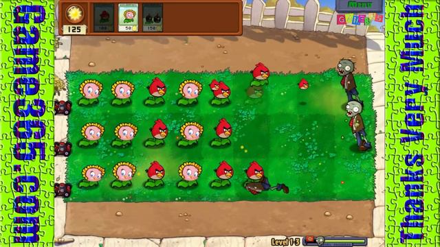 Plants vs Zombies vs Angry Birds: Team Angry Birds vs Zombies! смотреть онлайн
