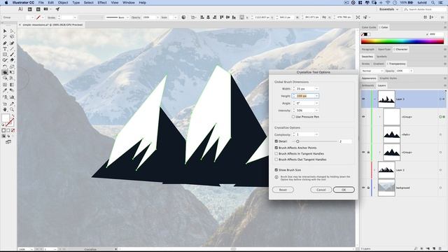 Create A Mountain Graphic Illustration Illustrator Tutorial