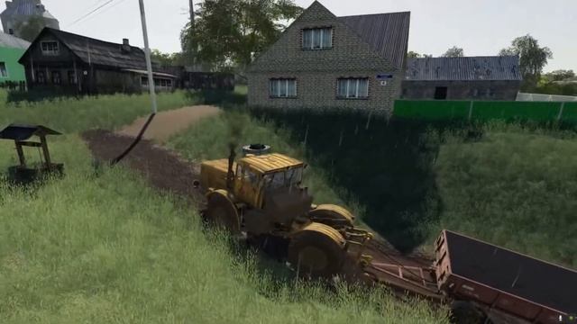 [РП] Сможет ли Кировец вытащить 8 прицепов из болота??? Farming Simulator 2019 смотреть онлайн
