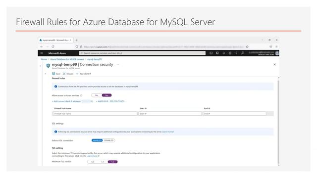 Azure Database for MySQL Firewall Rules and Connection Security смотреть онлайн