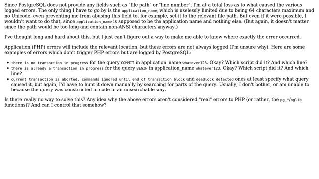 How do I make PostgreSQL log the file path and line number of the errors? (If it's even possible... смотреть онлайн