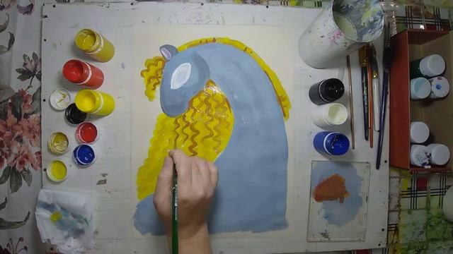 Декоративная живопись. Рисуем коня в яблоках. смотреть онлайн