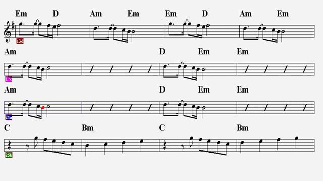 DÜNYADAN UZAK--Em--(Play Along)--:Guitar,Keyboard,Flute,Violin,Melodica,Ukulele,Recorder. смотреть онлайн