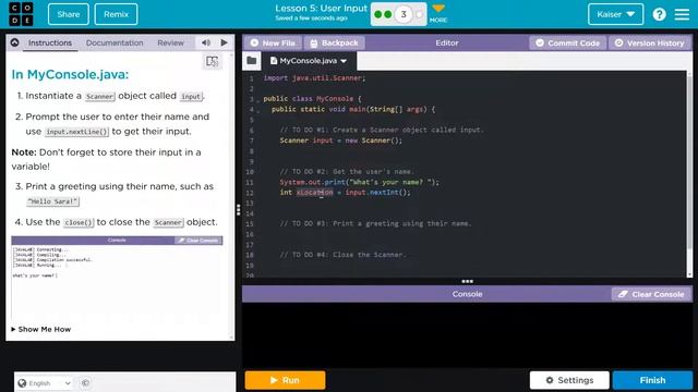Code.org Lesson 5.3 A User Input | Tutorial with Answers | Unit 2 Computer Science A (CSA) смотреть онлайн