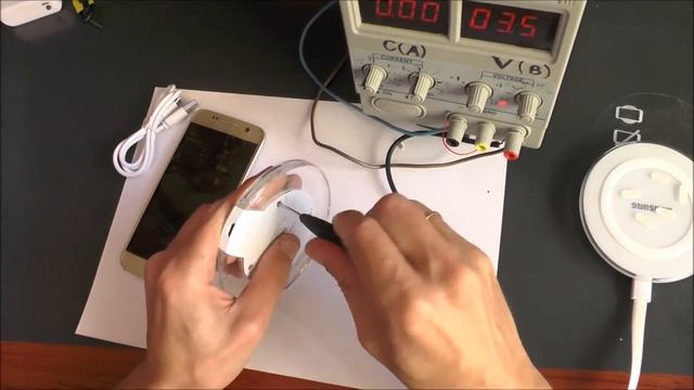 Зарядка беспроводная и её тест на телефоне Samsung. тест, разборка. Qi Wireless Charger Charging смотреть онлайн