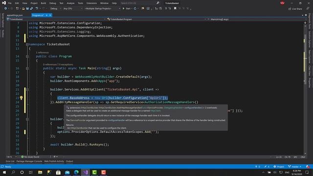 12 TicketsBasket - Setting Up the HttpClient with AuthorizationMessageHandler in Blazor WebAssembly смотреть онлайн
