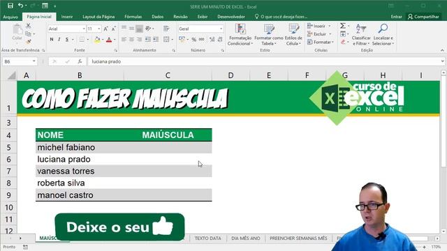 Converter Texto para Maiúscula no Excel - Aprender Excel em 1 Minuto смотреть онлайн