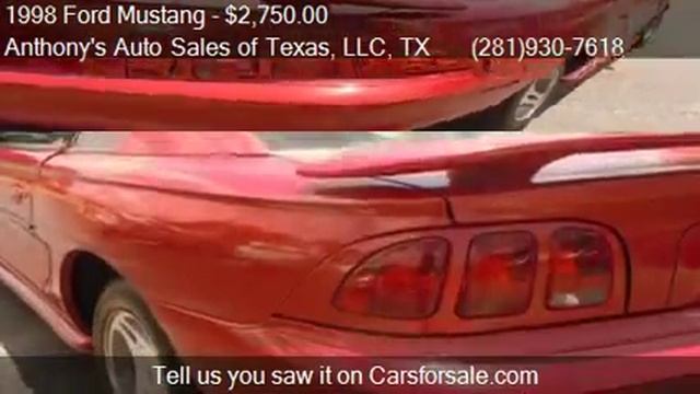 1998 Ford Mustang Coupe - for sale in La Porte, TX 77571 смотреть онлайн