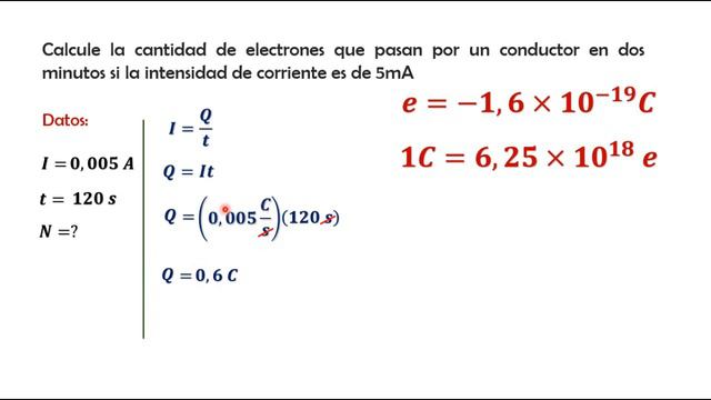 Intensidad De Corriente, Ejercicios (Cálculo De La Cantidad De Electrones Que Circulan)