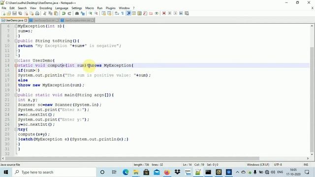 #82 - User defined Exceptions смотреть онлайн